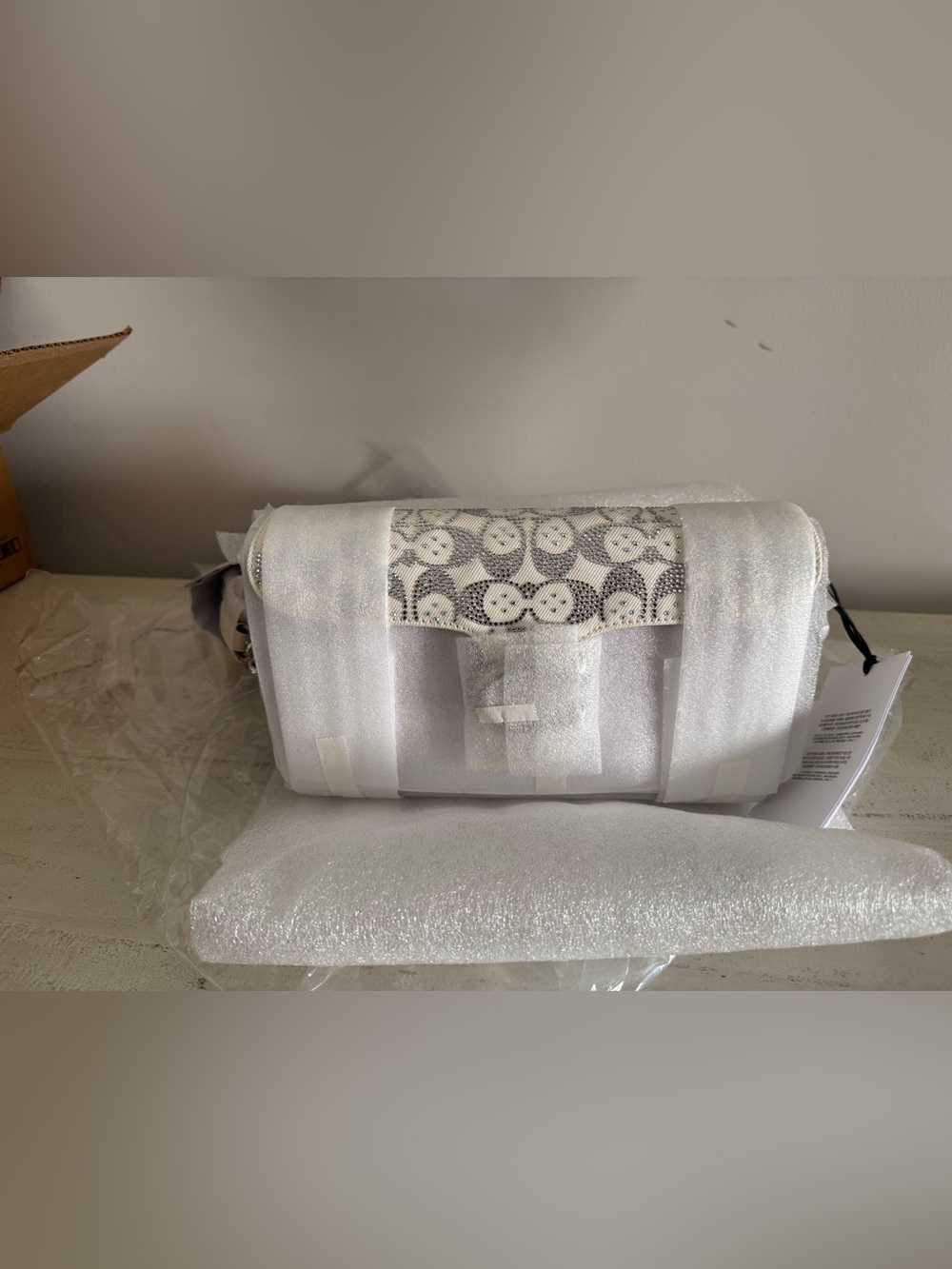 Coach Tabby 26 Crystal Signature Denim Shoulder Crossbody Bag CEY98 Whitr